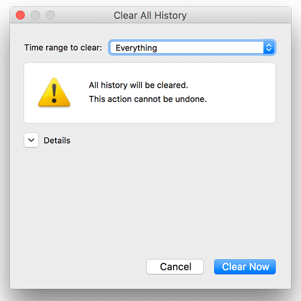 Firefox clear window